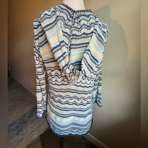 Johnny Was Hooded Crochet Knit Cardigan - Picture 4 of 8